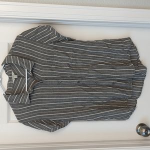 Lucky Brand button down short sleeve striped shirt size L